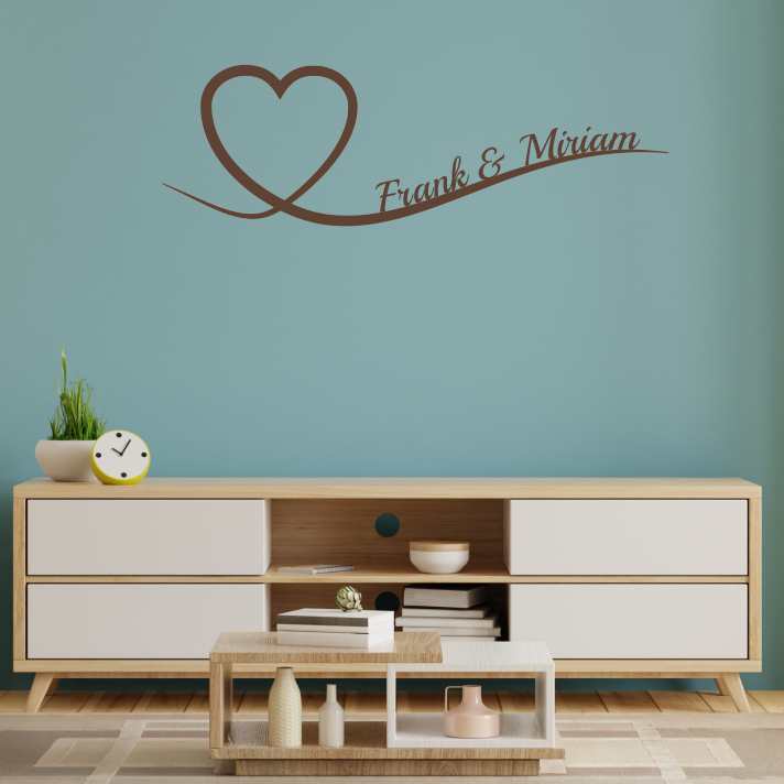 Wandtattoo Herz mit Namen – personalisiert