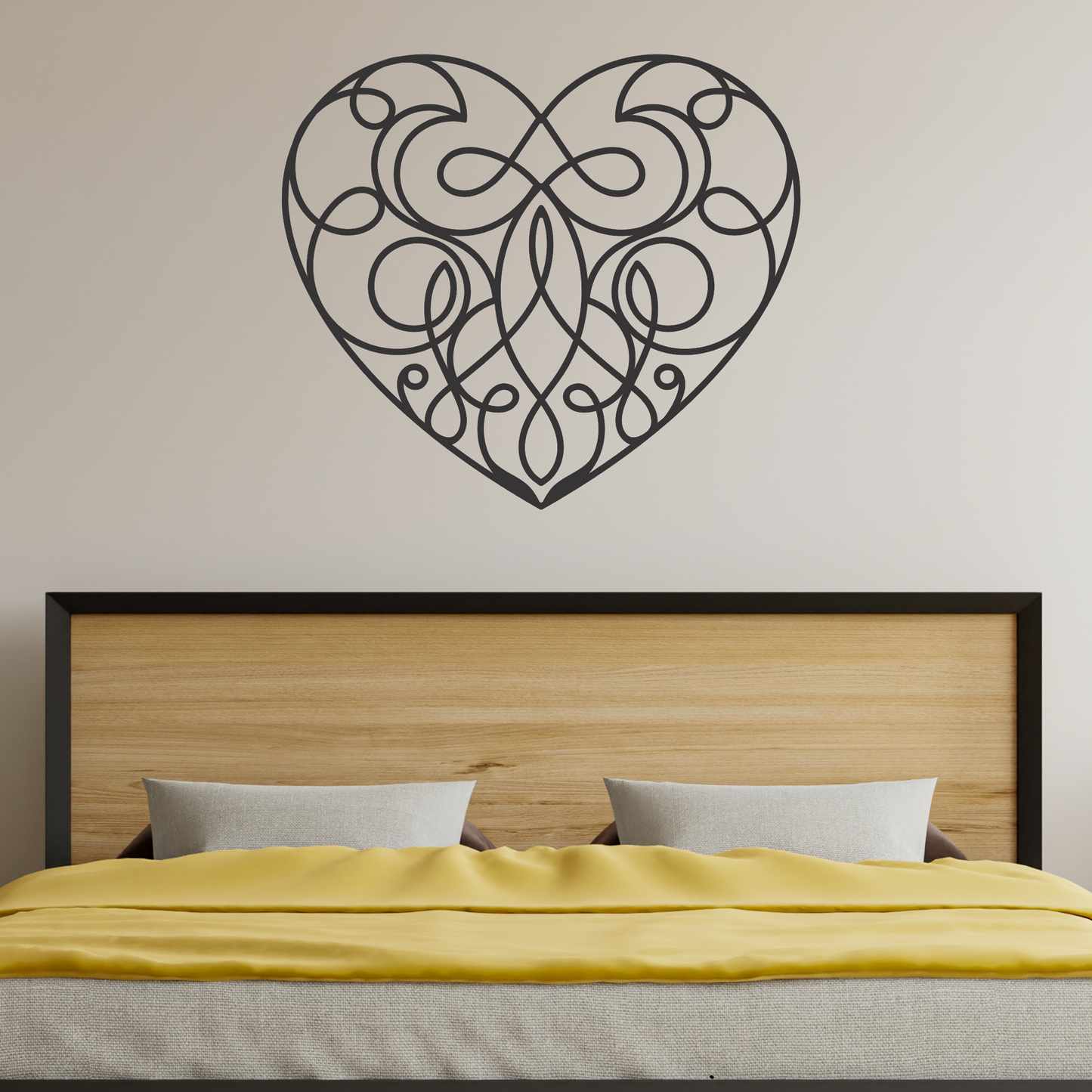 Wandtattoo Herz mit Linien Motivansicht in Folienoptik