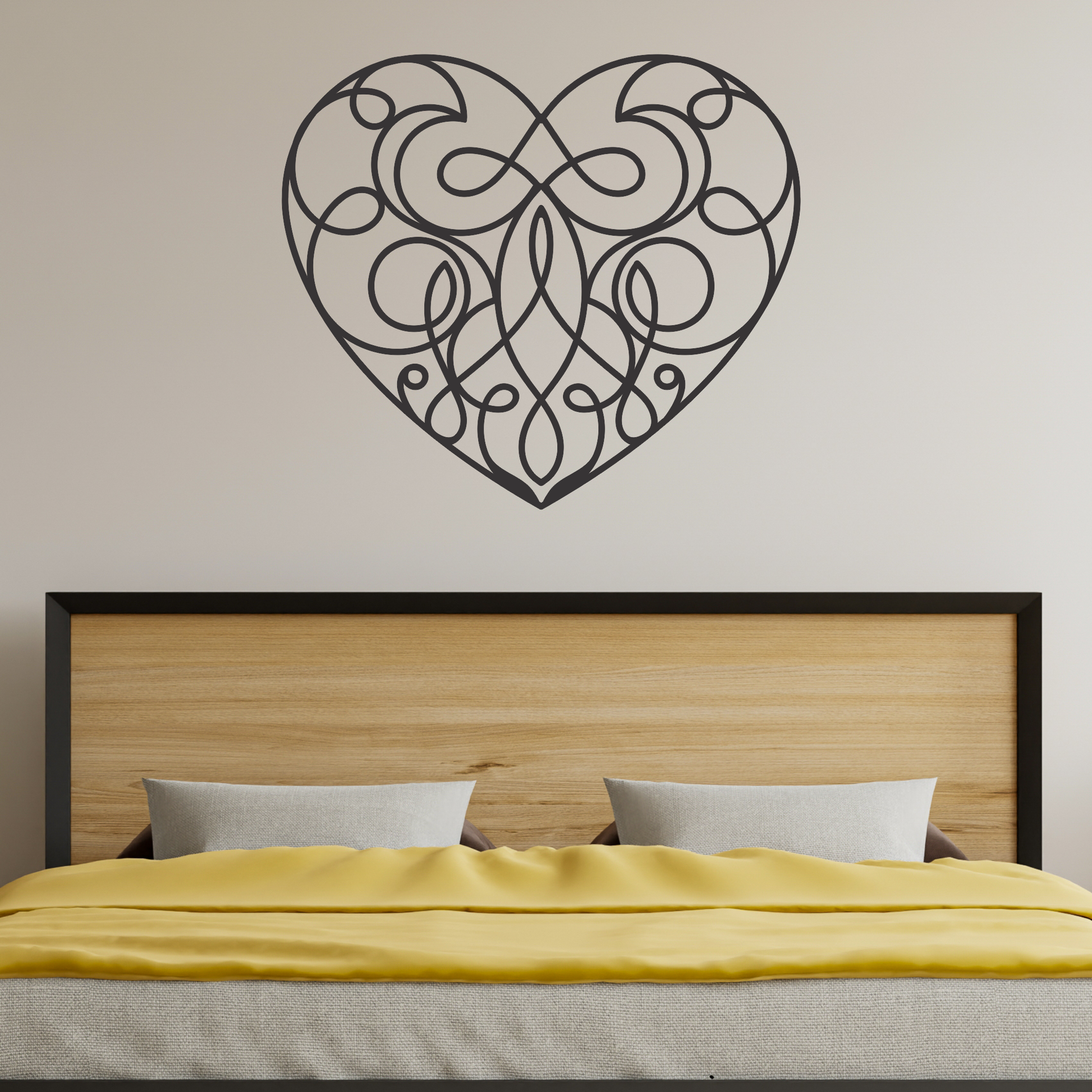 Wandtattoo Herz mit Linien Motivansicht in Folienoptik