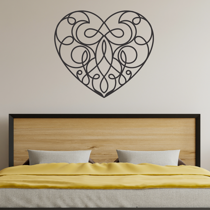 Wandtattoo Herz mit Linien Motivansicht in Folienoptik