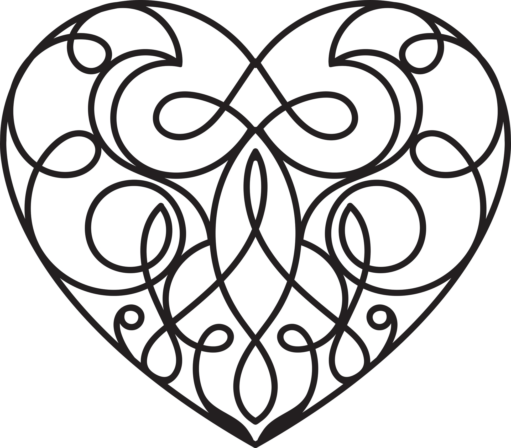 Wandtattoo Herz mit Linien als Wanddeko im Wohnraum