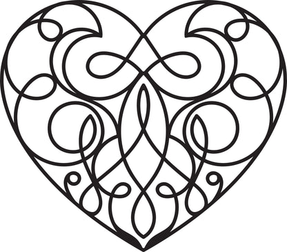 Wandtattoo Herz mit Linien als Wanddeko im Wohnraum