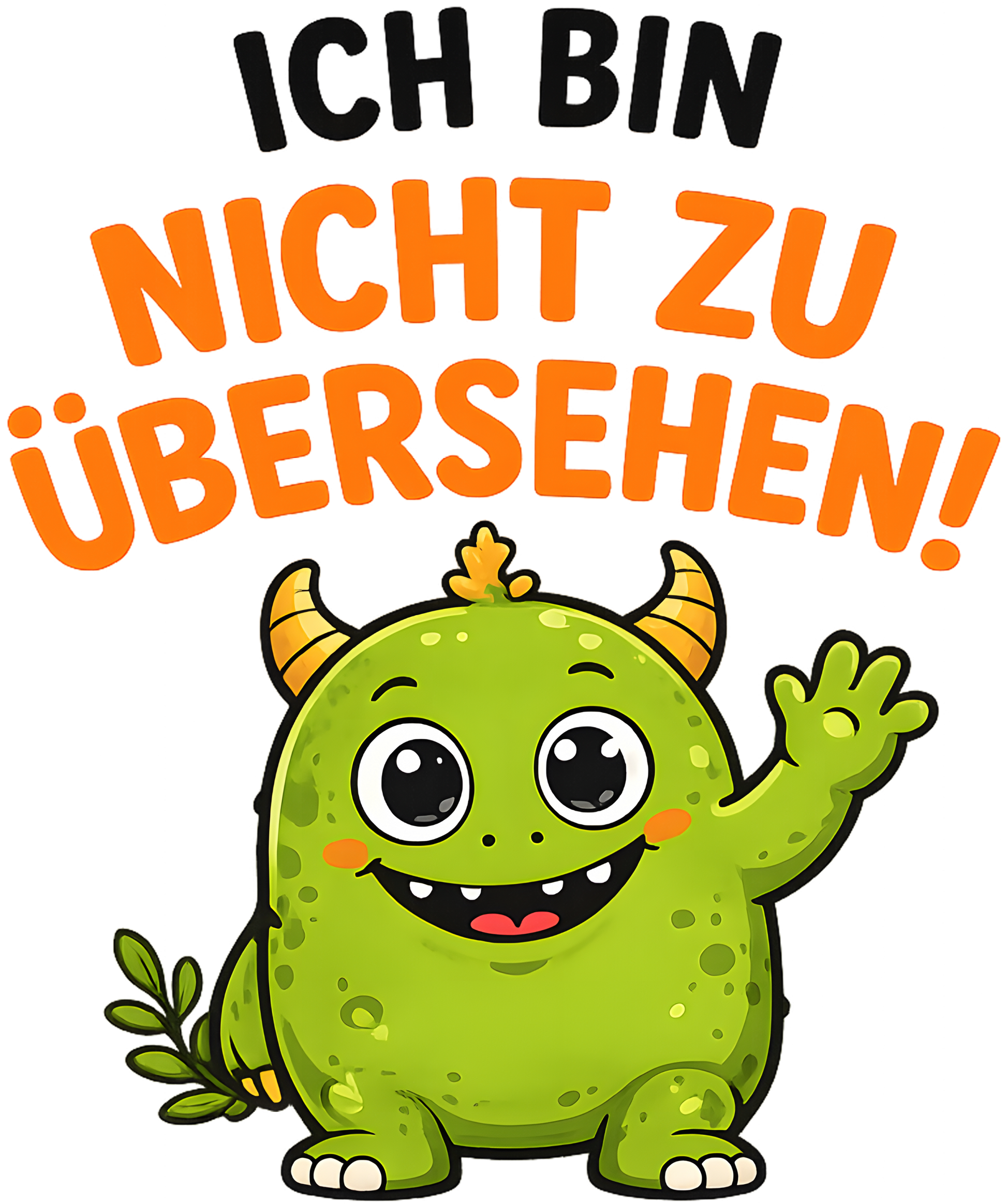 DTF Druckmotiv für Kinderwarnweste „Ich bin nicht zu übersehen“