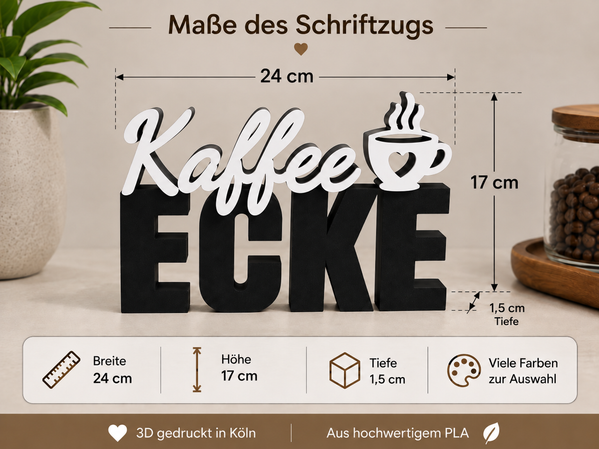 3D Schriftzug Kaffeeecke zum Aufstellen
