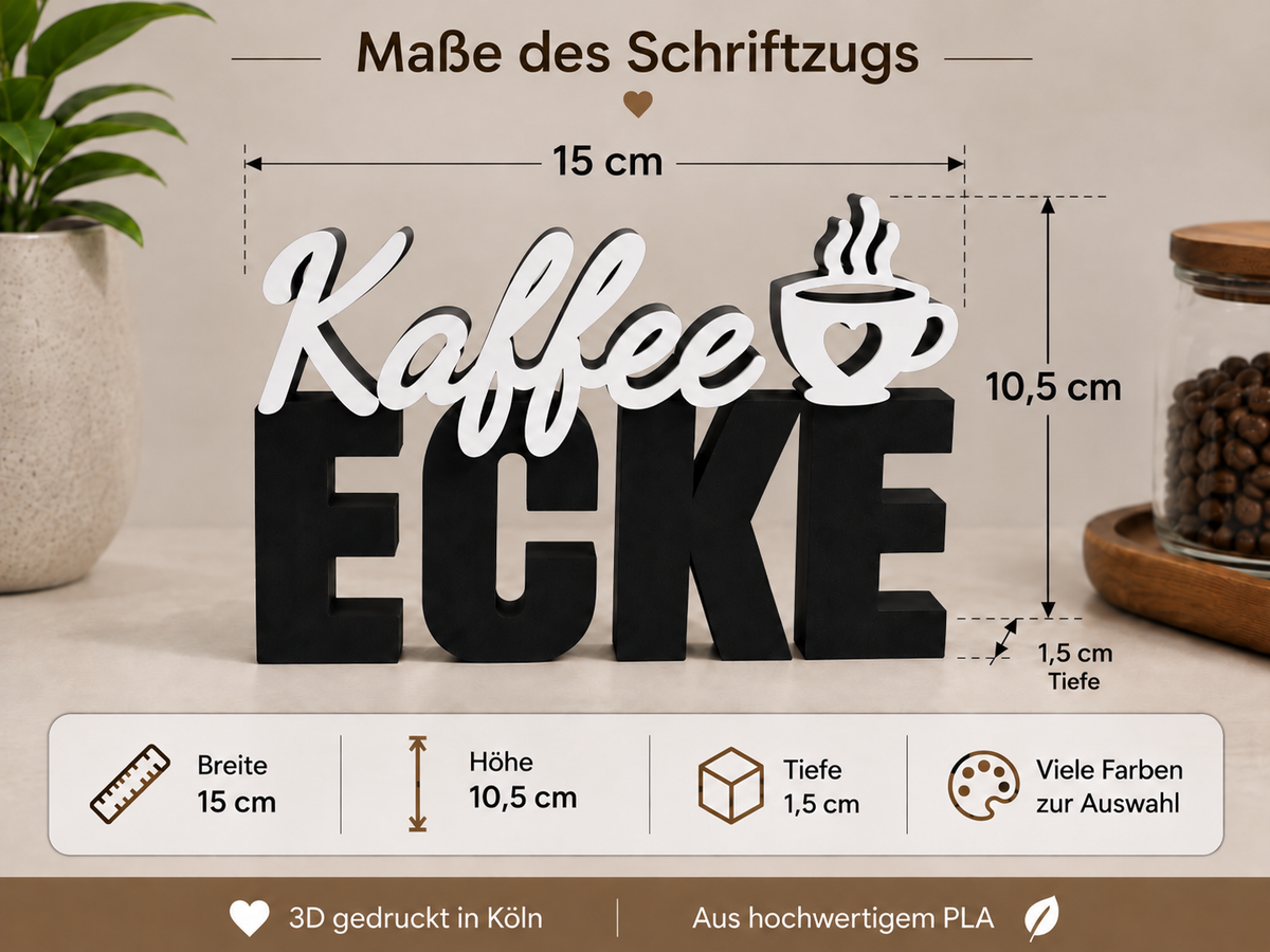 3D Schriftzug Kaffeeecke zum Aufstellen