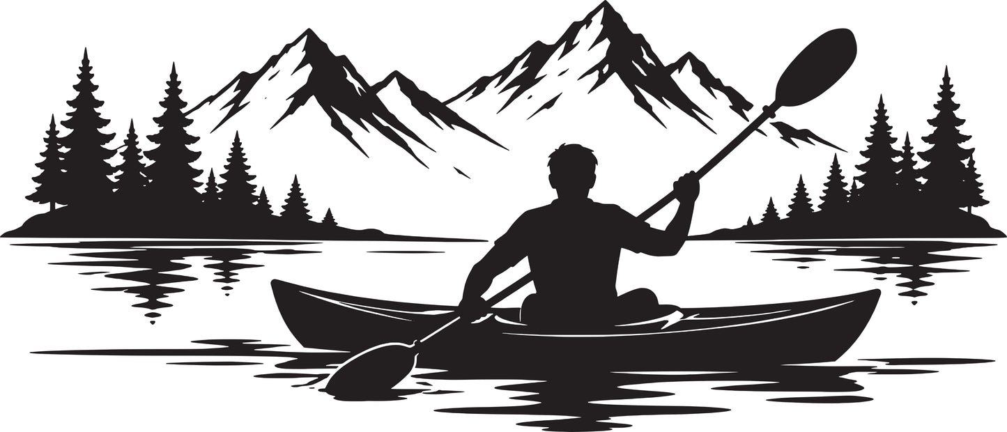 Wandtattoo Kanu auf dem Wasser als Wanddeko im Wohnraum