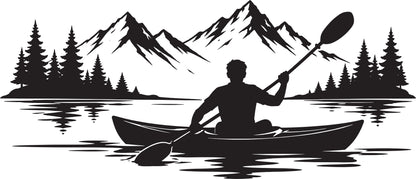 Wandtattoo Kanu auf dem Wasser als Wanddeko im Wohnraum