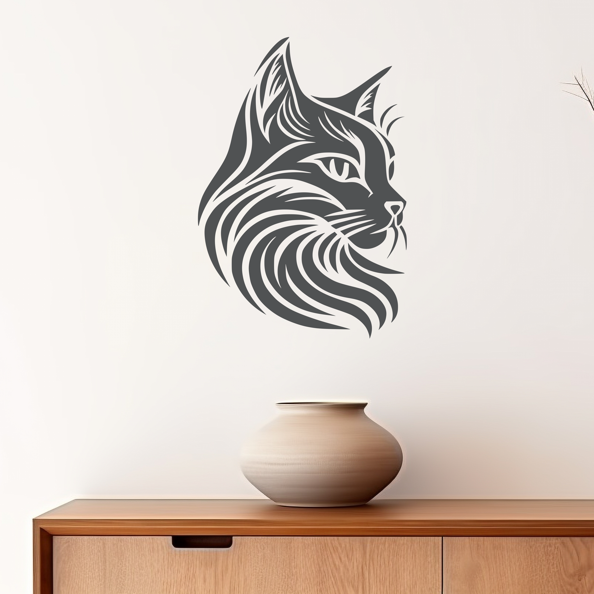 Wandtattoo Katze Motivansicht in Folienoptik