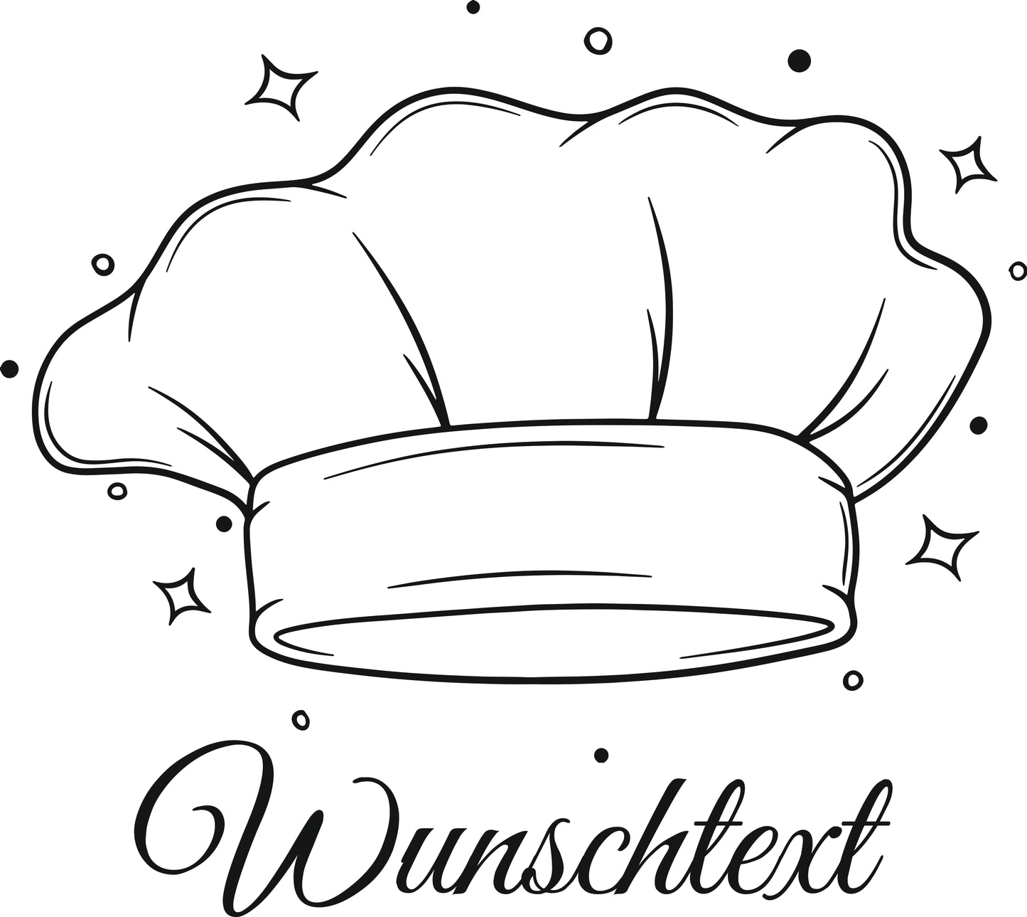 Wandtattoo Kochmütze mit Wunschtext – personalisiert