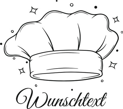 Wandtattoo Kochmütze mit Wunschtext – personalisiert