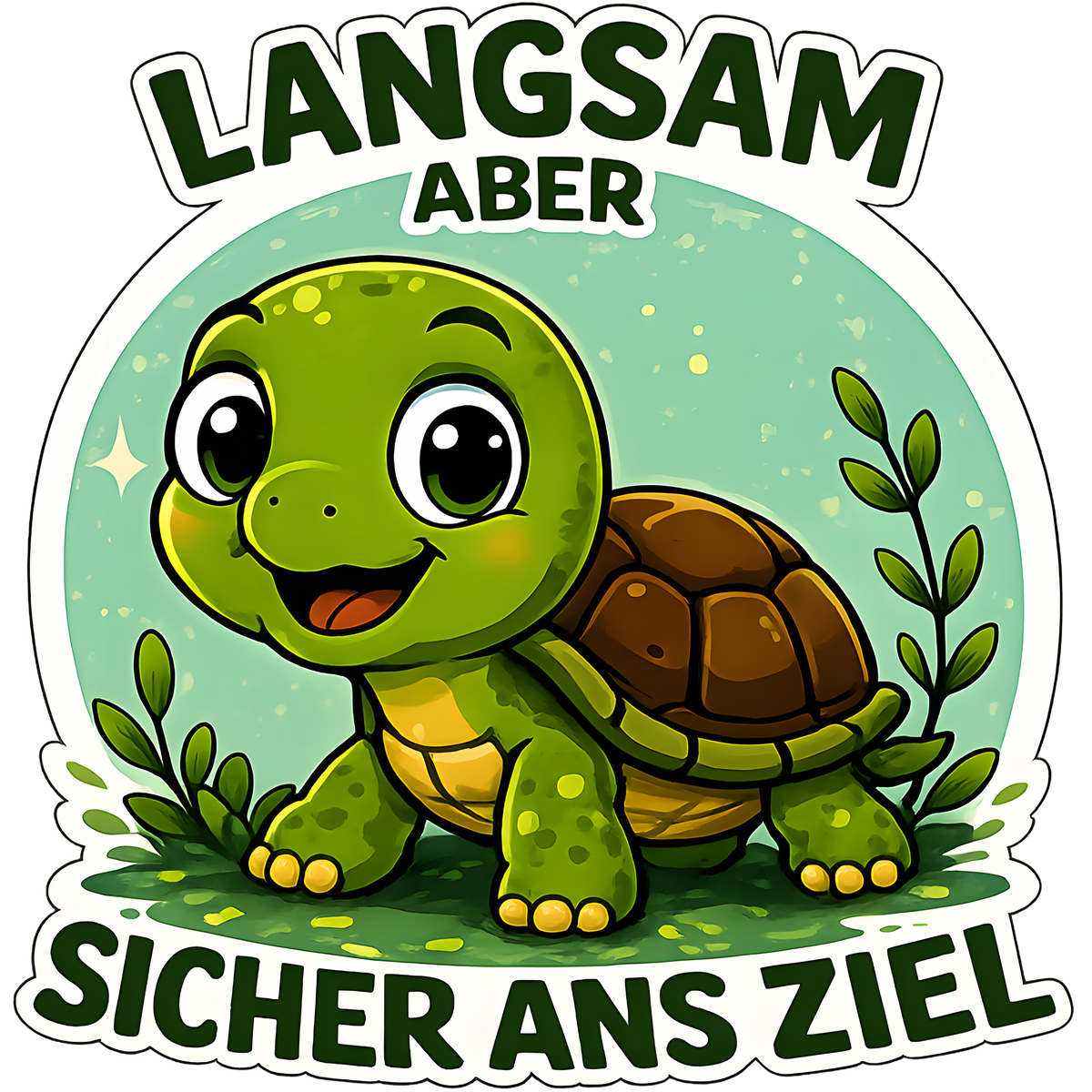Kinderwarnweste Schildkröte „Langsam, aber sicher ans Ziel“ – Sicherheitsweste mit Motivdruck