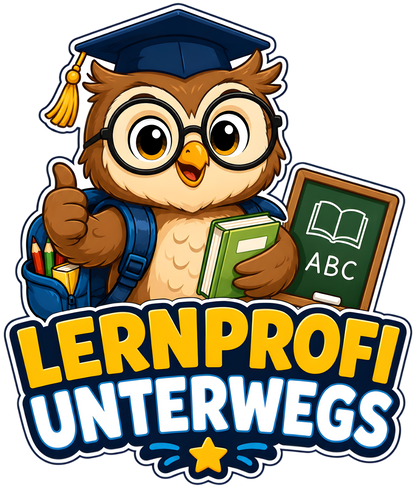 DTF Druckmotiv für Kinderwarnweste Eule „Lernprofi unterwegs“