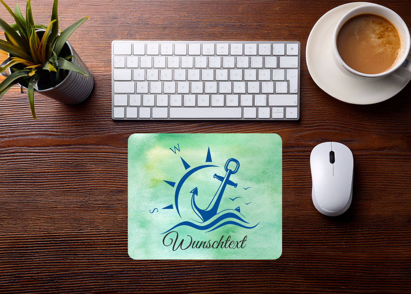 Mauspad Anker personalisierbar mit Name oder Wunschtext – Produktbild 2