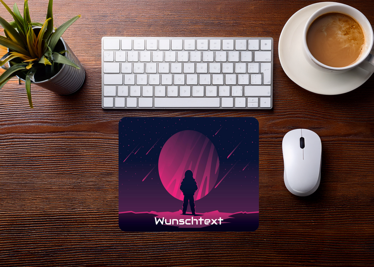 Mauspad Astronaut stehend personalisierbar mit Name oder Wunschtext – Produktbild 2