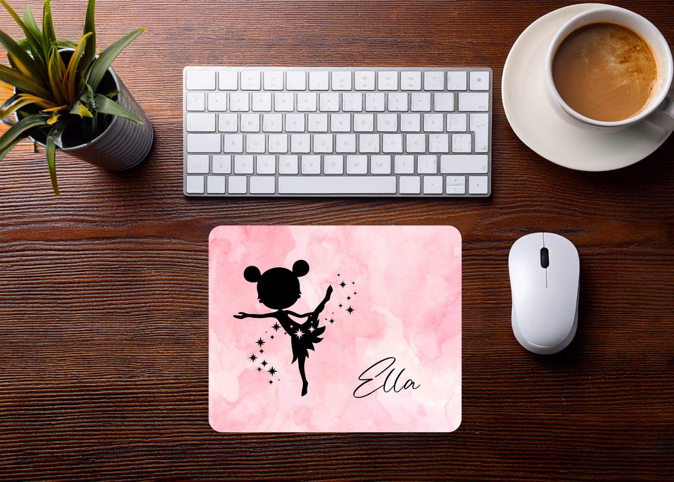 Mauspad Ballerina personalisierbar mit Name oder Wunschtext – Produktbild 2