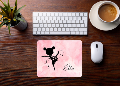 Mauspad Ballerina personalisierbar mit Name oder Wunschtext – Produktbild 2