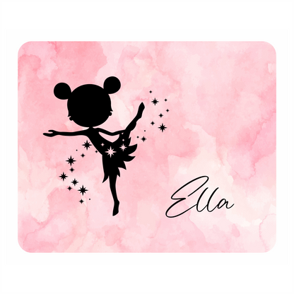 Personalisiertes Mauspad Ballerina mit Wunschtext, 22 x 18 cm, 5 mm stark