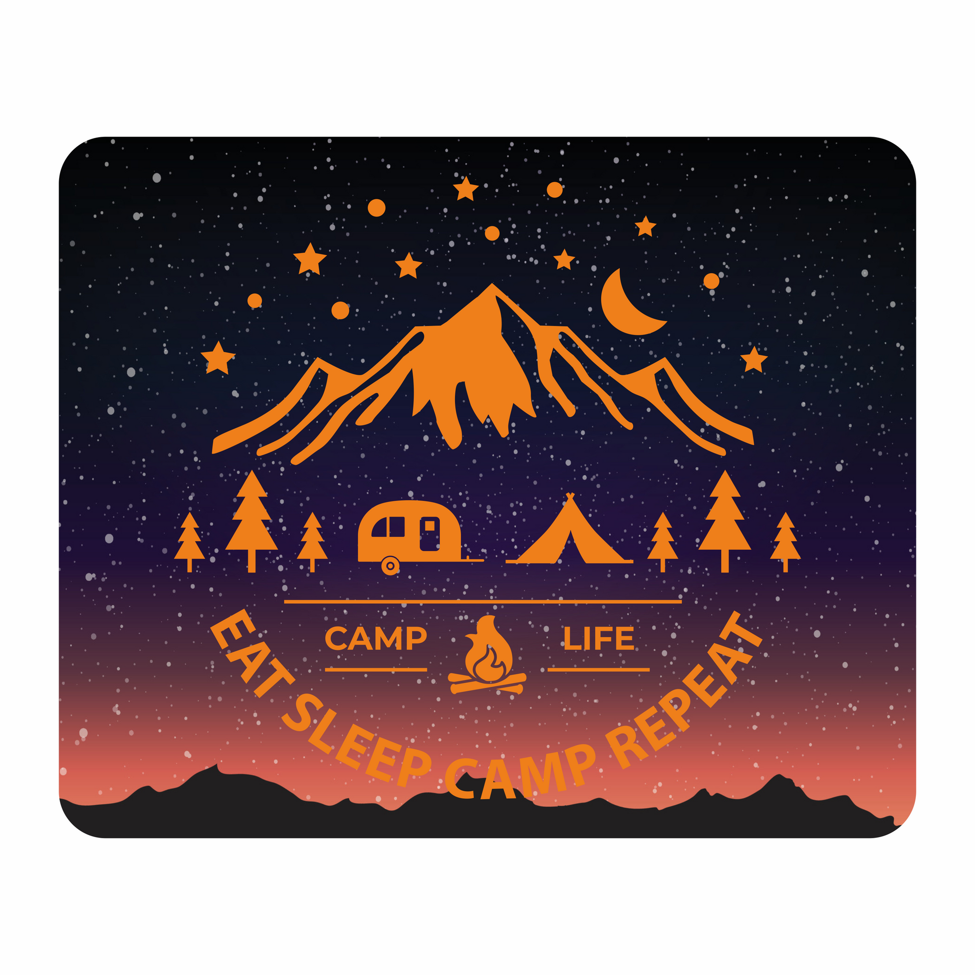 Personalisiertes Mauspad Camp Life mit Wunschtext, 22 x 18 cm, 5 mm stark