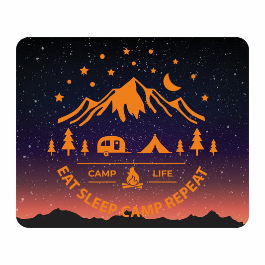 Mauspad Camp Life personalisiert mit Wunschtext | 22 cm x 18 cm x 5 mm