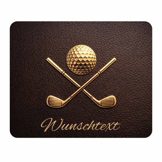 Mauspad Golf Luxus-Design personalisiert mit Wunschtext | 22 cm x 18 cm x 5 mm