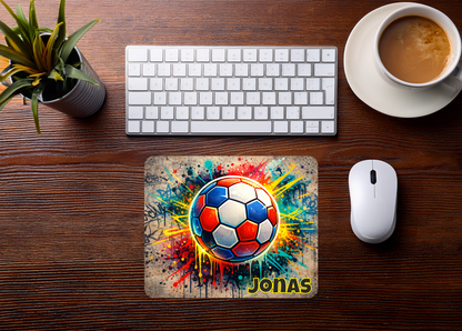 Mauspad Handball Farbexplosion personalisierbar mit Name oder Wunschtext – Produktbild 2