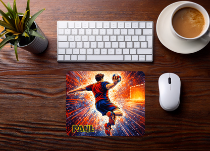 Mauspad Handballer Wurf personalisierbar mit Name oder Wunschtext – Produktbild 2
