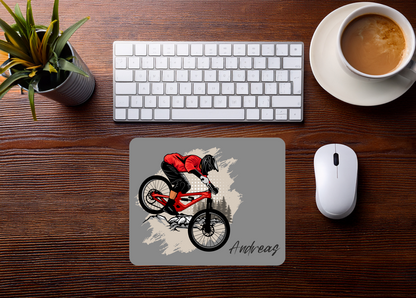 Mauspad Mountainbike Action personalisierbar mit Name oder Wunschtext – Produktbild 2