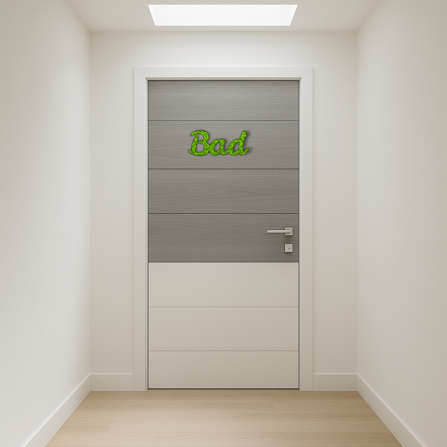 Moos Schriftzug „Bad“ – 25×11 cm | Natur Deko aus konserviertem Moos