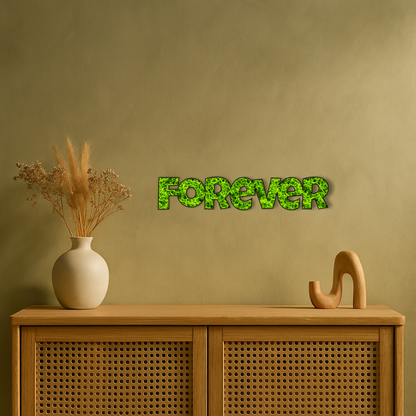 Moos Schriftzug „Forever“ – 36×8 cm | Natur Deko aus konserviertem Moos