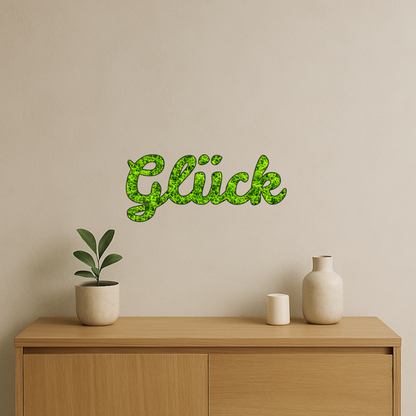Moos Schriftzug „Glück“ – 30×13 cm | Natur Deko aus konserviertem Moos