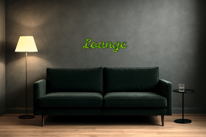 Moos Schriftzug „Lounge“ – 35×11 cm | Natur Deko aus konserviertem Moos