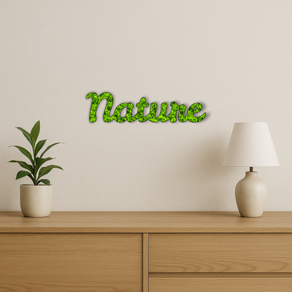 Moos Schriftzug „Nature“ – 35×9 cm | Natur Deko aus konserviertem Moos