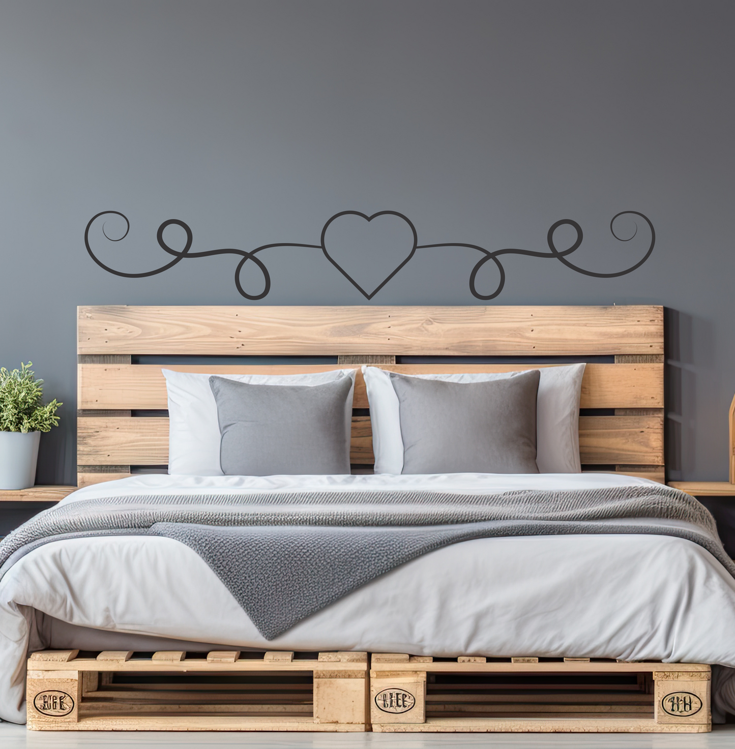 Wandtattoo Ornament Herz Motivansicht in Folienoptik