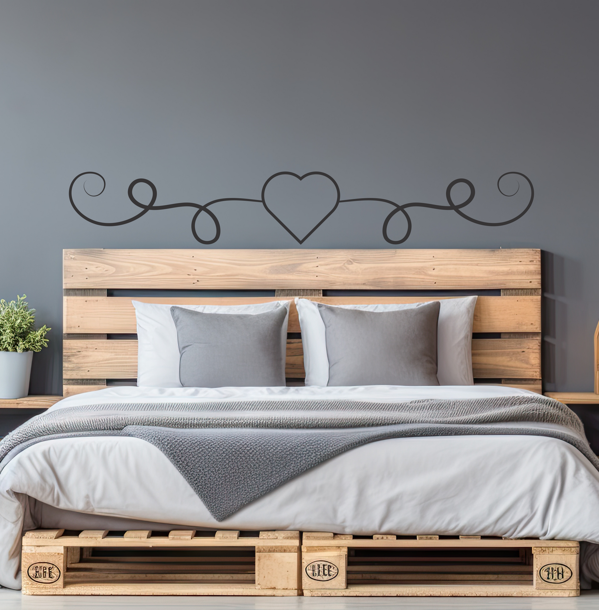 Wandtattoo Ornament Herz Motivansicht in Folienoptik