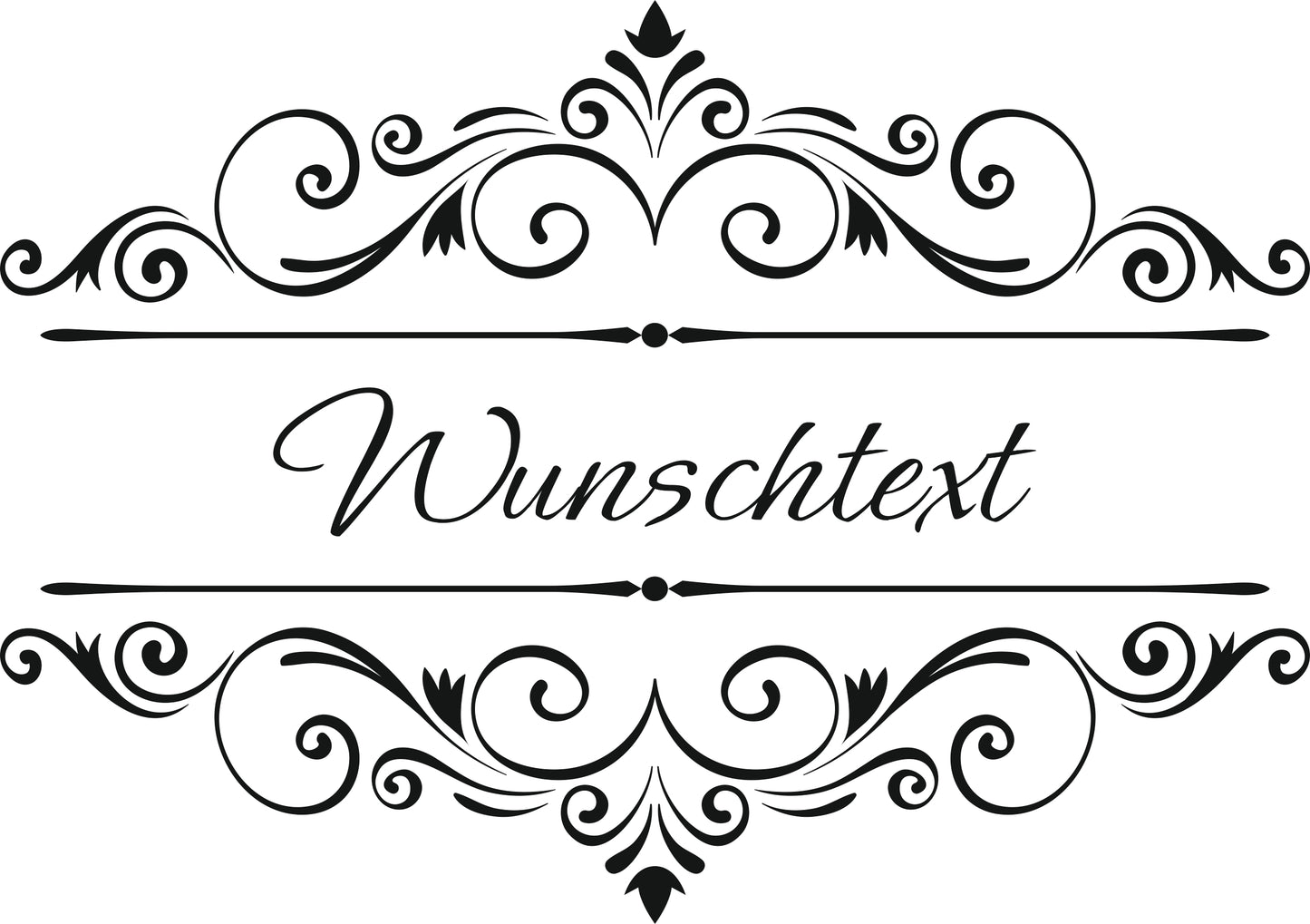 Wandtattoo Ornament mit Wunschtext – personalisiert