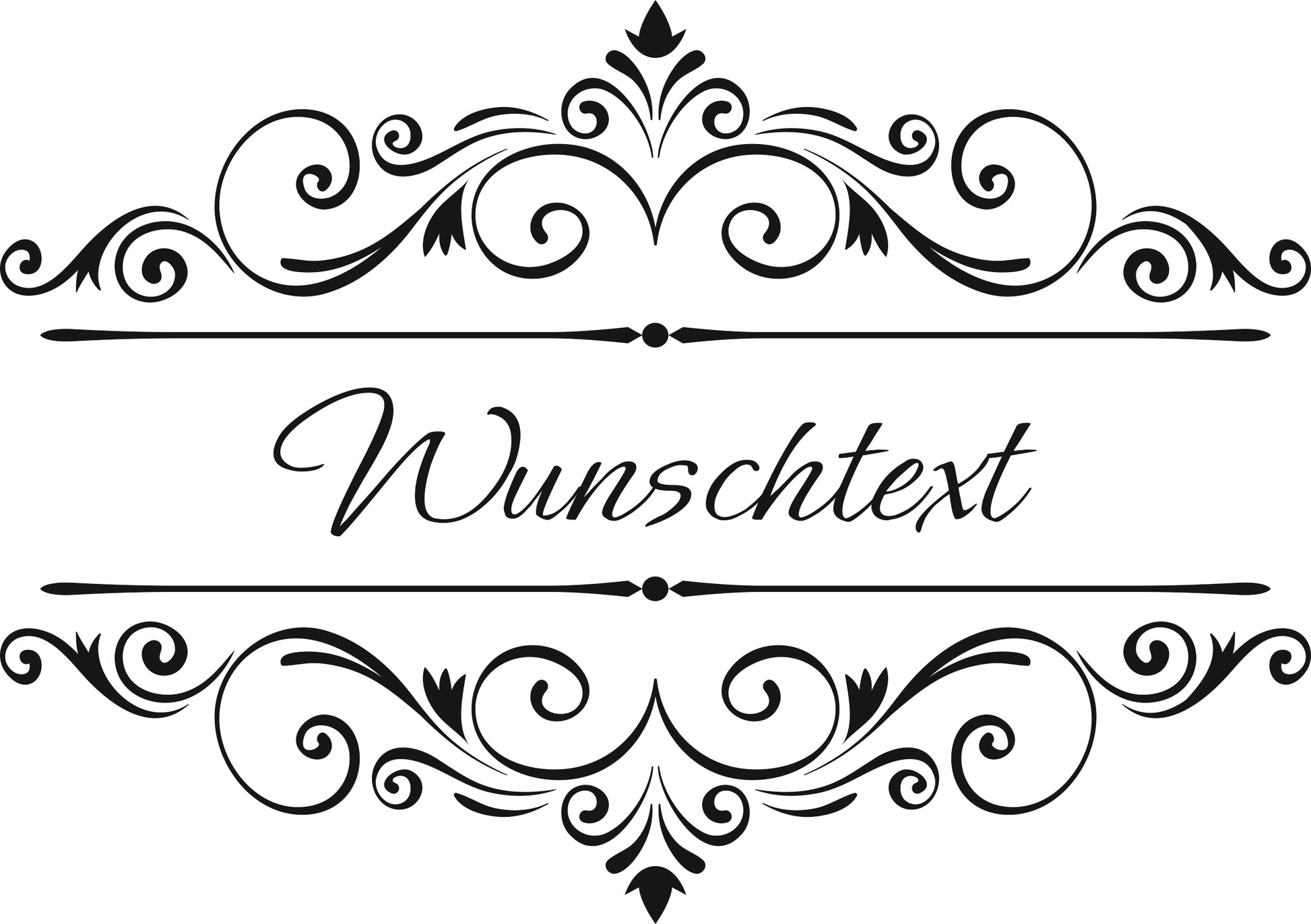 Wandtattoo Ornament mit Wunschtext – personalisiert