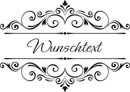 Wandtattoo Ornament mit Wunschtext – personalisiert