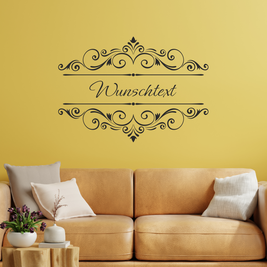 Wandtattoo Ornament mit Wunschtext – personalisiert