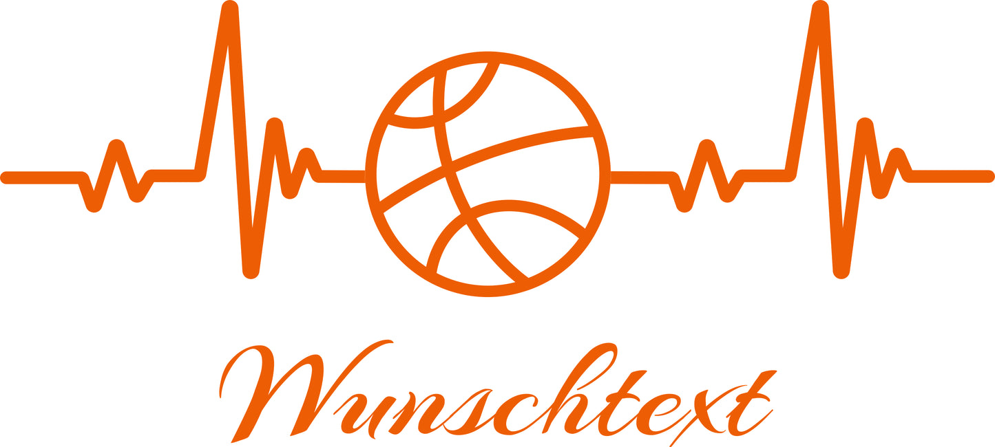 Wandtattoo Pulslinie Basketball mit Namen