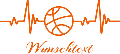 Wandtattoo Pulslinie Basketball mit Namen