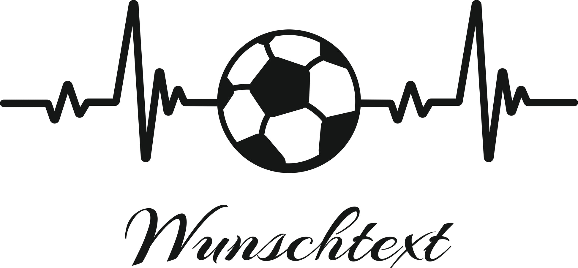 Wandtattoo Pulslinie Fußball mit Wunschtext