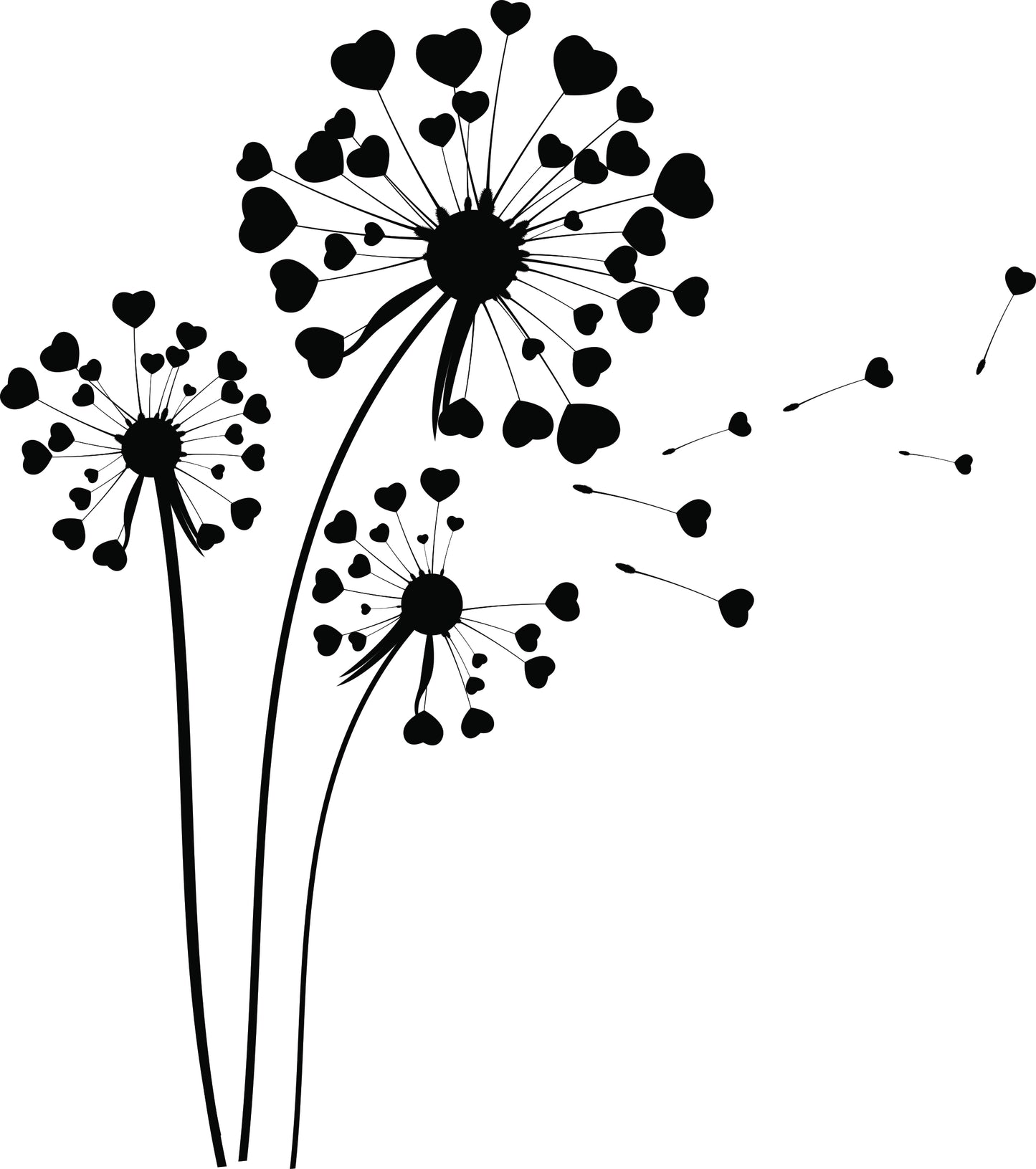 Wandtattoo Pusteblumen Set als Wanddeko im Wohnraum