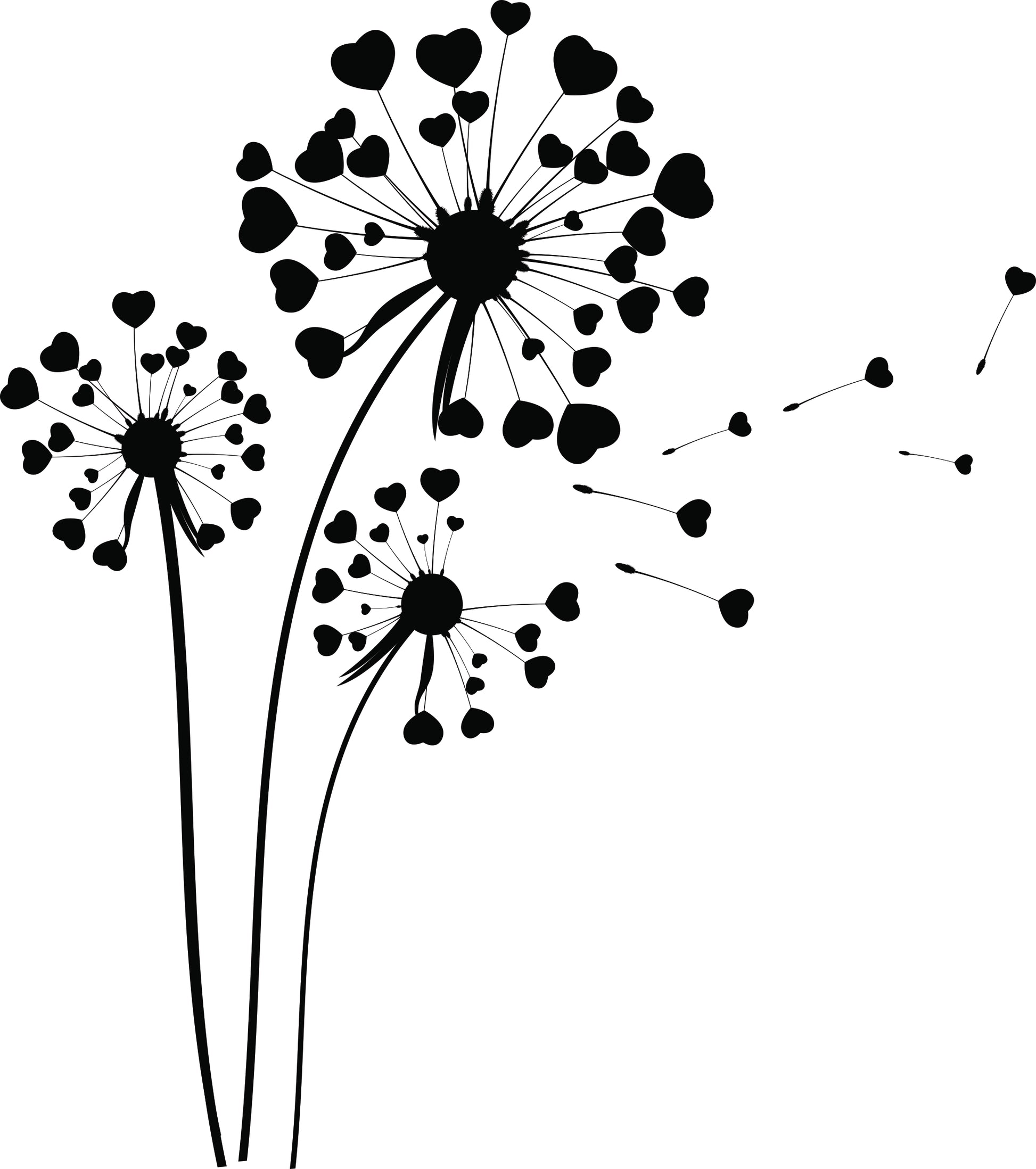 Wandtattoo Pusteblumen Set als Wanddeko im Wohnraum