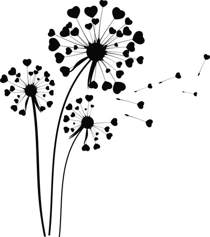 Wandtattoo Pusteblumen Set als Wanddeko im Wohnraum