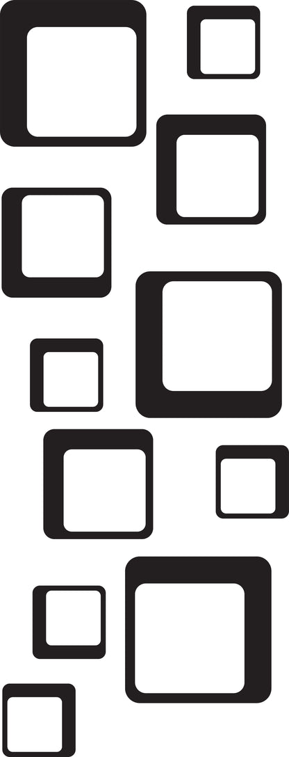 Wandtattoo Retro Quadrate als Wanddeko im Wohnraum