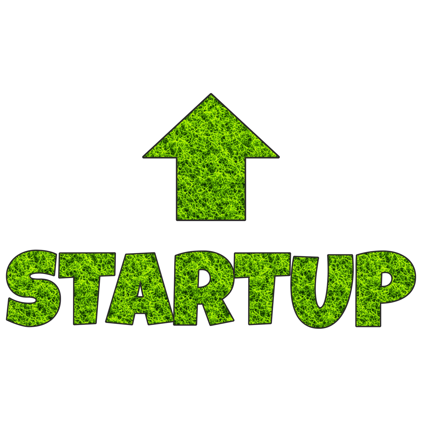 Moos-Schriftzug „STARTUP“ mit Pfeil – Wanddeko aus echtem Moos, pflegefrei