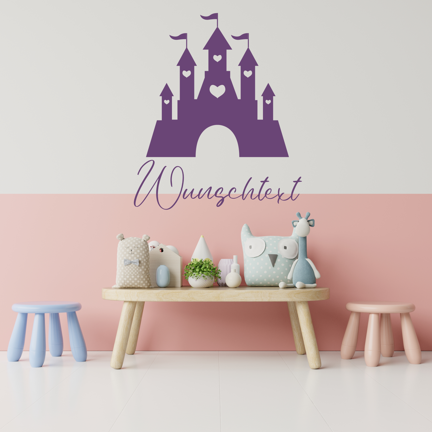 Wandtattoo Schloss mit Namen – personalisiert