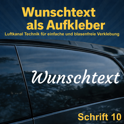 Wunschtext Aufkleber personalisiert – Schrift 10 – Folienaufkleber aus Vinylfolie mit Luftkanal-Technologie, Produktbild 1