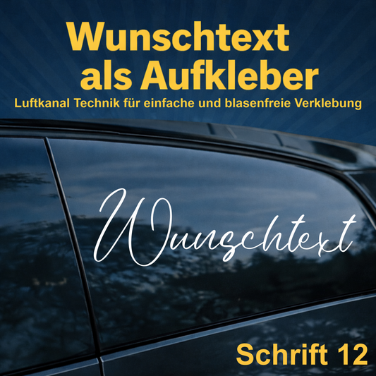 Wunschtext Aufkleber personalisiert – Schrift 12 – Folienaufkleber aus Vinylfolie mit Luftkanal-Technologie, Produktbild 1