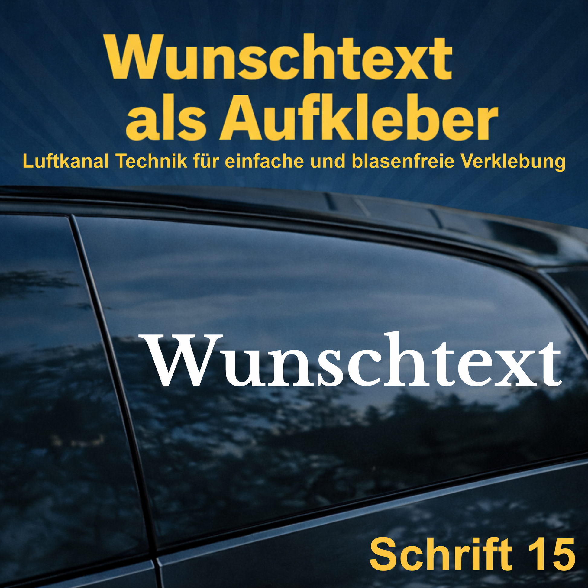 Wunschtext Aufkleber personalisiert – Schrift 15 – Folienaufkleber aus Vinylfolie mit Luftkanal-Technologie, Produktbild 1